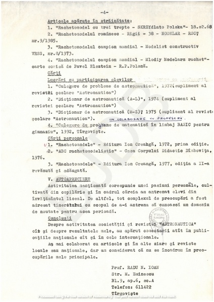 M-1351-4 - CV RADU N. IOAN